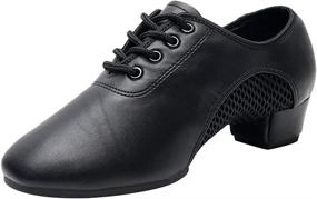 img 3 attached to 👞 HROYL Lace-up Ballroom Dance Shoes for Little Boys, Big Kids, and Men - Leather Latin Tango Salsa Performance Shoes Z-238