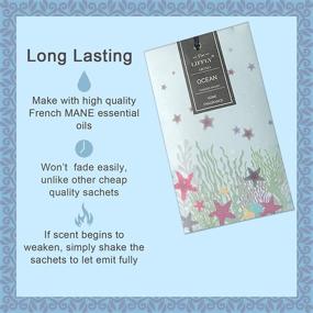 img 3 attached to 🌸 LIFFLY 14 Packs Scented Sachets for Drawers and Closets - Lavender, Rose, Jasmine, Ocean, Vanilla, Sandalwood- 6 Fragrances (6 Unique Scents)