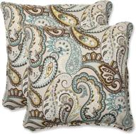 🔵 tamara paisley quartz throw pillows - blue, 18.5" x 18.5", set of 2 - ideal for indoor and outdoor use logo