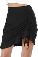 👗 stylish drawstring gather waistband medium skirts for women's clothing logo