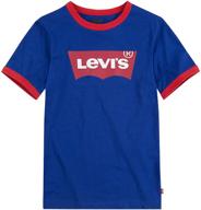 👕 levi's classic batwing t-shirt for boys - sodalite blue ringer, size s logo