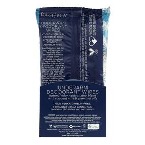 img 3 attached to 🥥 Pacifica Beauty Coconut Milk & Essential Oils Underarm Deodorant Wipes - 30 Count: Odor Removal On-The-Go, Aluminum-Free, Travel-Friendly, Fresh Coconut Scent, 100% Vegan and Cruelty-Free