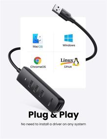 img 2 attached to 🔌 UGREEN USB Hub 4 Port Powered USB Adapter - USB 3.0 Splitter for PC Laptop iMac Surface Pro XPS PS4 PS5 Xbox One - Expand Connectivity for Flash Drive, Mobile HDD and More! (0.8ft)