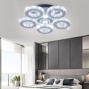 img 3 attached to Modern Big Crystal Ceiling Light LED Chandelier Five Ring Pendant Light For Dinning Room Bedroom Kitchen(Changeable Color)