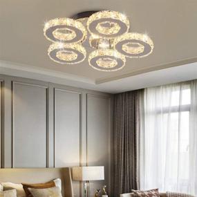 img 2 attached to Modern Big Crystal Ceiling Light LED Chandelier Five Ring Pendant Light For Dinning Room Bedroom Kitchen(Changeable Color)