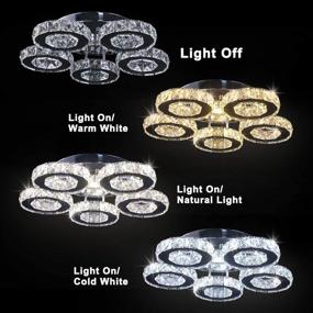 img 1 attached to Modern Big Crystal Ceiling Light LED Chandelier Five Ring Pendant Light For Dinning Room Bedroom Kitchen(Changeable Color)