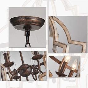 img 1 attached to 🔦 TZOE Orb 4-Light Metal Chandelier: Rustic Vintage Stardust Finish, Adjustable Height - UL Listed