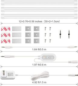 img 3 attached to 🔦 Enhance Your Space with 12'' Linkable LED Under Cabinet Lighting - Dimmable Lights Kit with Controller, 3 Pack LED Light Bars (1200 Lumens) - Perfect for Closets, Kitchens, and Bookcases