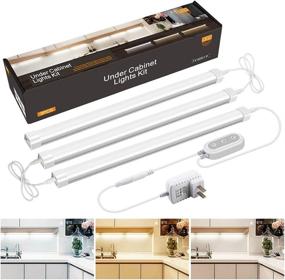 img 4 attached to 🔦 Enhance Your Space with 12'' Linkable LED Under Cabinet Lighting - Dimmable Lights Kit with Controller, 3 Pack LED Light Bars (1200 Lumens) - Perfect for Closets, Kitchens, and Bookcases