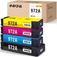 inkni remanufactured ink cartridge replacement for hp 972a 972x - high-quality 4-pack for pagewide pro mfp 577dw 477dw 577z 477dn 452dw 452dn 377dw p57750dw 552dw printer (black cyan magenta yellow) logo