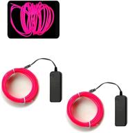 🔌 neon pink el wire 2 pack – 9.8ft strobing electroluminescent rope light with battery pack for parties and halloween decorations логотип