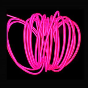 img 3 attached to 🔌 Neon Pink El Wire 2 Pack – 9.8ft Strobing Electroluminescent Rope Light with Battery Pack for Parties and Halloween Decorations