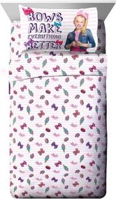 img 4 attached to 🎀 Vibrant JoJo Siwa Sweet Life Pink/White Twin Sheet Set by Nickelodeon - 3 Piece