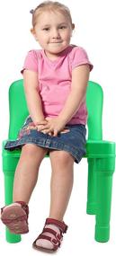 img 2 attached to Empowering Independent Play: Green and Blue Plastic Kids Chairs for School, Daycare, Home - Set of 2 Indoor/Outdoor Chairs for Young Children