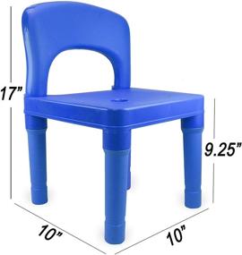 img 1 attached to Empowering Independent Play: Green and Blue Plastic Kids Chairs for School, Daycare, Home - Set of 2 Indoor/Outdoor Chairs for Young Children