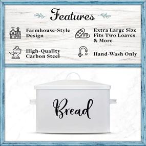 img 2 attached to 🏡 Farmhouse Metal Bread Box for Kitchen Counter by Home Acre Designs - Large Countertop Storage Container and Décor Solution