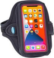 📱 tune belt ab92 cell phone running armband for iphone 11/12 pro max, 11/xr/xs max/8 plus and galaxy note/plus/ultra (extra depth for large case) - ideal for running, exercise & working out logo