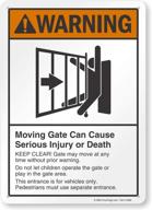 🚧 cautionary moving injury smartsign – made of aluminum logo