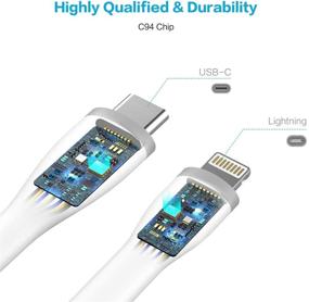 img 2 attached to 🔌 EasyAcc кабель зарядки USB C до Lightning длиной 0,5 фута, сертифицированный MFi, для iPhone 13/13 Pro Max/12/11/ iPad Air - кабель быстрой зарядки с технологией Power Delivery и синхронизацией данных - совместим с зарядными устройствами типа C.