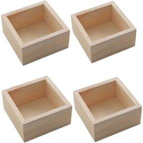 img 2 attached to Versatile HAN SHENG Rustic Wooden Box Storage Organizer: Ideal for Collectibles, Home Décor, Craft Supplies, and Succulents
