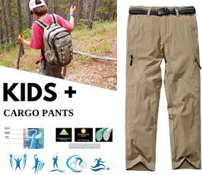 img 1 attached to Versatile Kids Boys Scout Cargo Hiking Pants: Youth Convertible Zip Off Shorts - Quick Dry Fishing & Dry Fit Pants