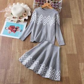 img 2 attached to 👗 NNJXD Girls Long Sleeve Knit Sweater Christmas Dress for Autumn Winter Casual Wear