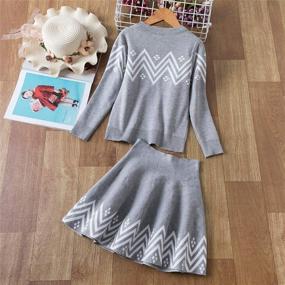 img 1 attached to 👗 NNJXD Girls Long Sleeve Knit Sweater Christmas Dress for Autumn Winter Casual Wear