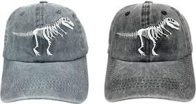 img 2 attached to Dinosaur Baseball Embroidered Boys' 🦖 Hats & Caps by NVJUI JUFOPL