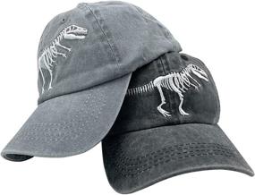 img 3 attached to Dinosaur Baseball Embroidered Boys' 🦖 Hats & Caps by NVJUI JUFOPL