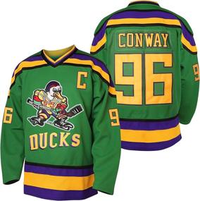 img 4 attached to Stitched Ice Hockey Jerseys for Men: Mighty Ducks #33 Greg Goldberg, #96 Charlie Conway, #99 Adam Banks