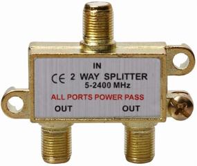 img 1 attached to WEVZENEY 2-Way Coaxial Cable Splitter: Enhance Your TV, Internet, and Network Signal with Gold Plated Connectors - Corrosion Resistant, 2-Pack