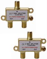 wevzeney 2-way coaxial cable splitter: enhance your tv, internet, and network signal with gold plated connectors - corrosion resistant, 2-pack logo