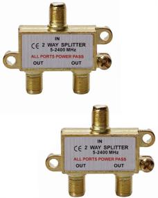 img 4 attached to WEVZENEY 2-Way Coaxial Cable Splitter: Enhance Your TV, Internet, and Network Signal with Gold Plated Connectors - Corrosion Resistant, 2-Pack