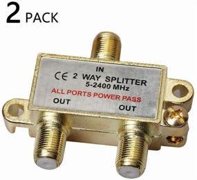 img 3 attached to WEVZENEY 2-Way Coaxial Cable Splitter: Enhance Your TV, Internet, and Network Signal with Gold Plated Connectors - Corrosion Resistant, 2-Pack