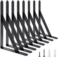 🔩 awx heavy duty shelf brackets 12x8 - 8 pack black metal - l brackets for shelves - floating shelf brackets and screws logo