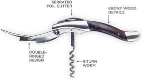 img 3 attached to 🍷 Viski Admiral Ebony Oversized Double Hinged Corkscrews: The Ultimate Wine Lover's Tool