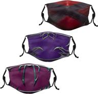 👥 unisex 3-piece face mask set - stylish, reusable balaclavas with 6 filters - ideal for men and women logo