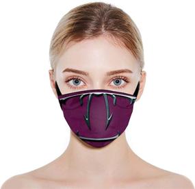 img 3 attached to 👥 Unisex 3-Piece Face Mask Set - Stylish, Reusable Balaclavas with 6 Filters - Ideal for Men and Women