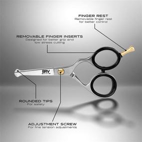 img 1 attached to ✂️ BRV MEN Rounded-Tip Blunt Scissors - Precision Grooming Tool for Facial Hair, Beard, Mustache, Nose Hair, and Ear Hair - Premium Stainless Steel - Razor Sharp and Professional - 4.2" (Silver)