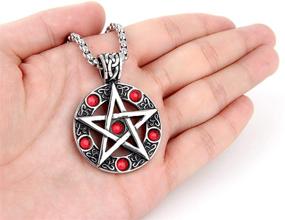 img 2 attached to Pentagram Pentacle Necklace Stainless Pendant