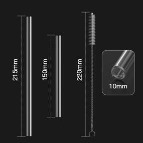 img 2 attached to 🥤 HeykirHome 12-Pack of Eco-Friendly Glass Straws - 6 Pack of 8x10 MM & 6 Pack of 5x10 MM with 2 Cleaning Brushes - Ideal for Smoothies, Tea, Juice