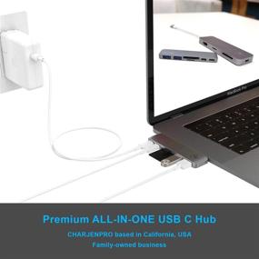 img 1 attached to 🔌 CharJenPro USB C Hub for MacBook Pro (M1) 16", 15", 13", 2020, 2019, 2018, MacBook Air 2020 (M1), 2019, 2018 - 100W Power, USB C Port, 2 USB 3.0, microSD, SD Card Reader - MacStick USBC Adapter