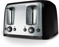 🍞 black+decker classic oval 4-slice toaster, black with stainless steel accents, tr1478bd логотип