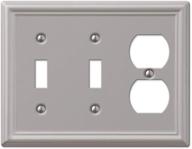 enhance your wall décor with amerelle 149ttdbn chelsea steel double toggle/single duplex wallplate in brushed nickel finish logo