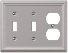 img 4 attached to Enhance Your Wall Décor with AMERELLE 149TTDBN Chelsea Steel Double Toggle/Single Duplex Wallplate in Brushed Nickel Finish