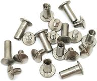 set of 10 stainless steel chicago screws for leather and tack repair - 1/2 inch belt fasteners logo