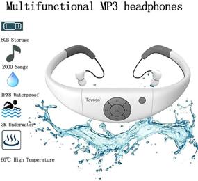 img 3 attached to 🏊 White IPX8 Waterproof MP3 Player for Swimming with 8GB Storage - Headphones for 6-8 Hours Underwater up to 3 Meters, Including Shuffle Feature