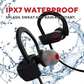 img 3 attached to Беспроводные наушники MULTITED MX10 - наушники Bluetooth для iPhone 🎧 для бега и спортивных тренировок | Водонепроницаемые IPX7, встроенный микрофон и шумоподавление.