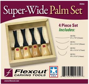 img 1 attached to 🖌️ Super-Wide Format Palm Set - Flexcut 4-pc, with #3 x7/8", 6 x 13/16", 8 x 11/16", and #9 x 9/16" (Model FR704)