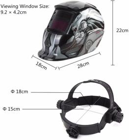 img 2 attached to Solar Powered Auto Darkening Welding Helmet with Adjustable Shade Range 4/9-13 - Mig Tig Arc Welder Mask Shield - Flaming Skull Design